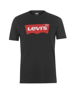 Levis Heren Batwing Logo T-Shirt (Zwart, Rood)
