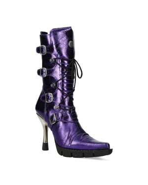 New Rock dames paarse leren gotische hoge hakken laarzen - M-9373-C16