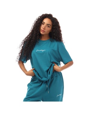 Hype Heren T-shirt van katoen met reguliere pasvorm (Teal)