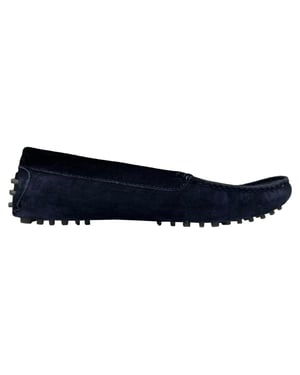 Manolo Blahnik Loafers in marineblauw suede