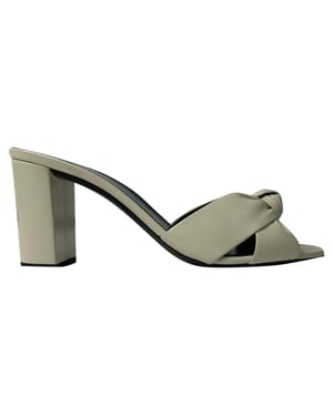 Saint Laurent Bianca Slide Sandalen in Wit Leer