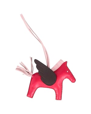 Hermès Rodeo MM Charm in Roze Leer