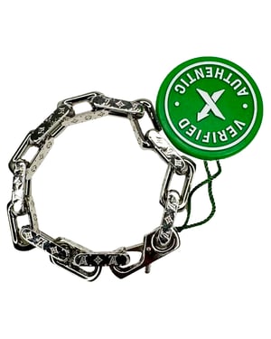 Louis Vuitton Monogram Ketenarmband in Zilver Metaal