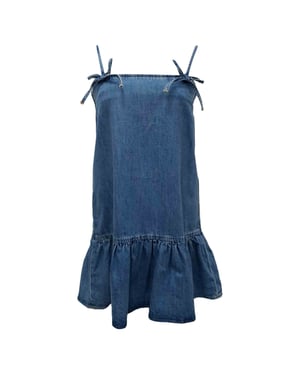 Ganni Tint Mini Jurk in Lichtblauwe Denim