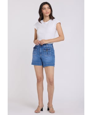 Berkyn Ontspannen Denim Shorts Met Hoge Taille