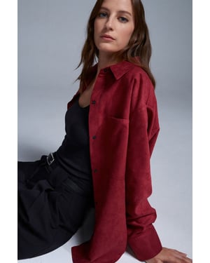 Dames Faux Suède Ontspannen Shirt