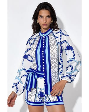 Paisley Geweven Playsuit Met Strikdetail