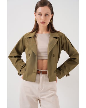 Korte Bouwde Trenchcoat