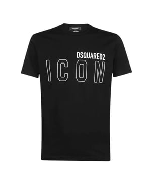 Dsquared2 Icon Outline Logo Zwart T-shirt