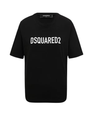 Dsquared2 T-shirt Met Opvallend Logo In Zwart