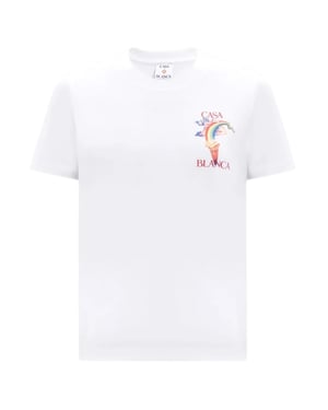 Casablanca Bedrukt, Aansluitend T-shirt Voor Natuurdocenten, Wit