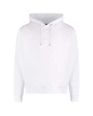 Dsquared2 Monotone Maple Leaf Logo White Hoodie