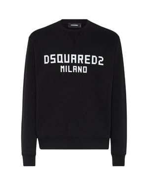 Dsquared2 Cool Fit Milano Crew Neck Zwarte Sweatshirt