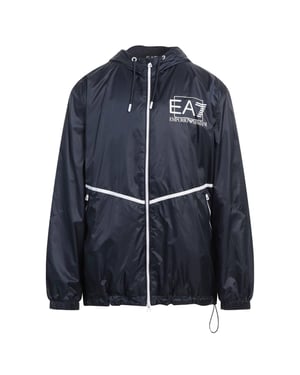 Ea7 Marineblauwe Jas Met Capuchon
