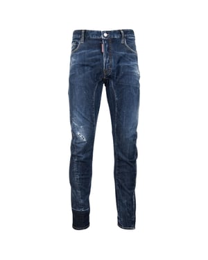 Dsquared2 Nette Biker Jeans Licht Gebruikte Stijl Blauwe Jeans