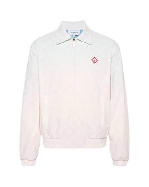 Casablanca Monogram Geperforeerde Lasergesneden Jas Met Kleurverloop In Wit