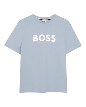 Boss Kinderen/Kinderen Logo T-shirt (Lichtblauw)