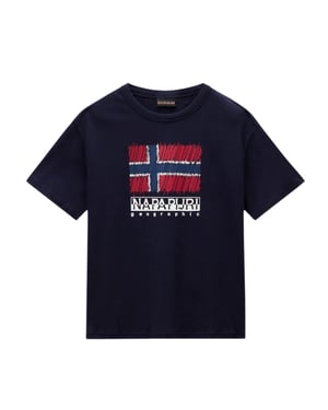Napapijri Kinderen/Kinderen Adige Vlag Crew Hals T-shirt (Marineblauw)