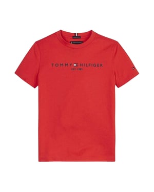 Tommy Hilfiger Katoenen T-shirt met kinderlogo (Crimson)