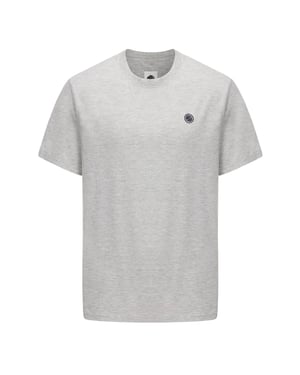 Pretty Green Heren-T-shirt met logo op de borst en ronde hals (Grijze Mergel)