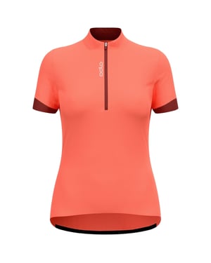 Odlo Fietsshirt voor dames met kleurblokken en normale pasvorm (Koraal)