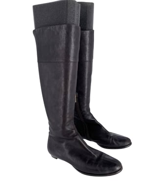 Jimmy Choo Londen Knielaarzen in Bruin Kalfsleer