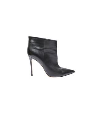 Gianvito Rossi Rits Enkellaarsjes in Zwart Leer