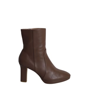 Stuart Weitzman Rosalind 90 Platform Enkellaarsjes in Bruin Leer