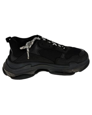 Balenciaga Triple S Heldere Zool Sneakers in Zwart Polyester