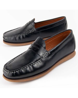 Purapiel Mocassin Mocca7 Blauw