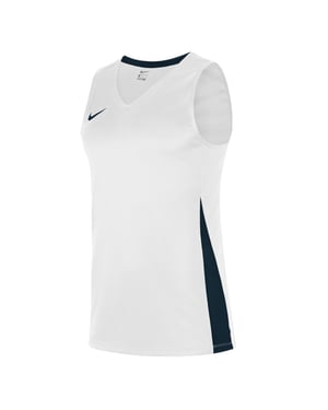 Nike Basketbalshirt met V-hals voor heren (Wit/Zwart)