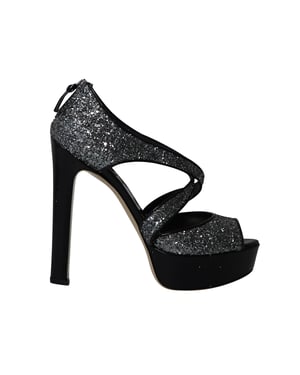 Miu Miu Platform Hakken in Zilveren Glitter