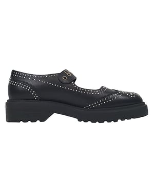 Dior D-Society Baby Versierde Mary Jane Flats in Zwart Leer