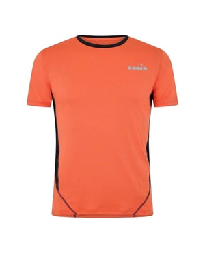 Diadora Heren-hardloop-T-shirt met logo en ronde hals (Oranje/zwart)