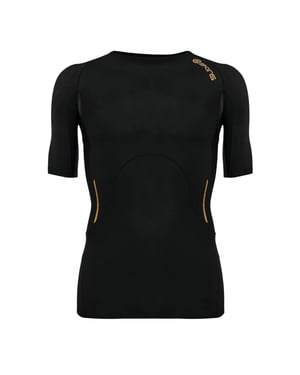 Skins Heren A400 Geometrisch Patroon Compressie T-shirt (Zwart)