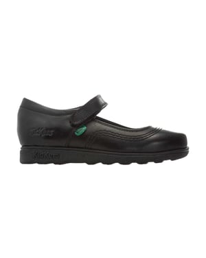 Kickers Meisjes Fragma Pop Leren Schoolschoenen (Zwart)