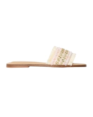 Aldo Dames/Dames Nalani Geëmbelliseerde Platte Slippers (Neutraal)
