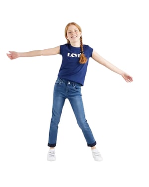 Levis Meisjes 710 Denim Skinny Jeans (Middenblauw)