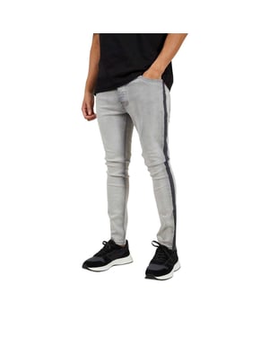 Brave Soul Heren skinny jeans met strepen (Grijs)