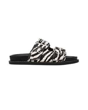 Steve Madden Dames/Dames Agent Zebraprint Sliders (Wit, Zwart)