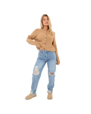 I Saw It First Dames/Dames Katoenen Denim Jeans (Blauw)