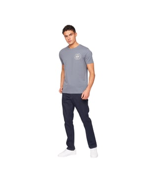 Crosshatch Herenjeans met rechte pijpen en ruwe naden (Blauw)