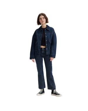 Levis Dames/Dames Denim Mid Rise Straight Leg Jeans (Marine)