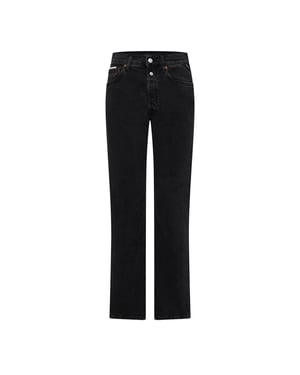 Replay Damesjeans van katoenen denim met dubbele knoopsluiting en recht model (Zwart)