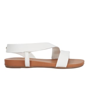 Dune London Dames/Dames Lucina Leren Platte Sandalen (Wit)