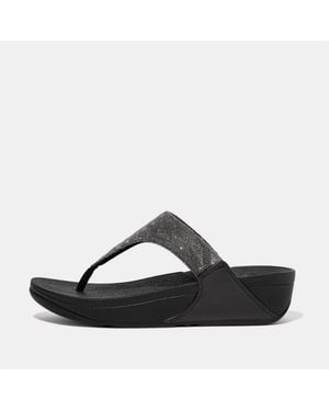 Fit Flop Dames/Dames Lulu Glitz Toe Post Wedge Sandalen (Zwart)