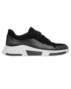 Fit Flop Heren-sneakers van suède met dikke zool (Zwart)