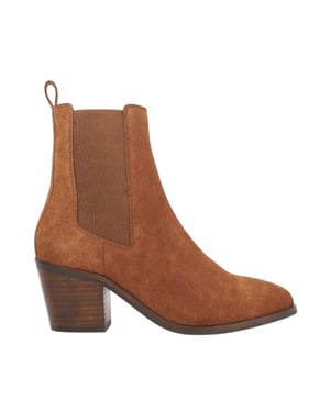 Dune London Dames/Dames Pasil Leren Blokhak Laarzen (Tan)