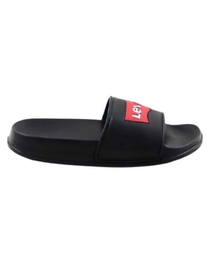 Levis Slippers met vleermuisvleugel-logo voor jongens (Zwart)