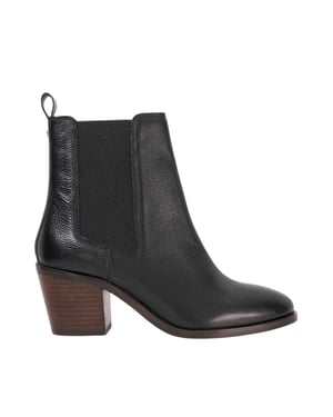 Dune London Dames/Dames Pasil Leren Blokhak Laarzen (Zwart)